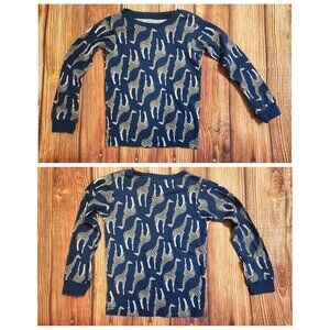 Carter's 5T Boys Pajama Shirt Blue Giraffe Print Long Sleeve Snug Fit Cotton